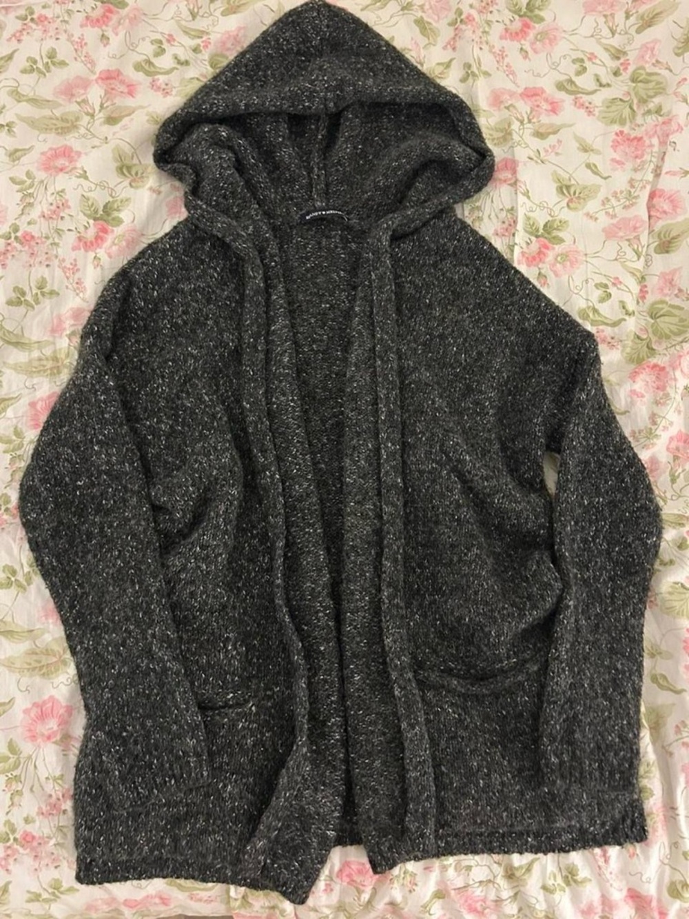 Brandy Melville Charcoal Gray Open-Front Pocket Cardigan - Picture 2 of 3